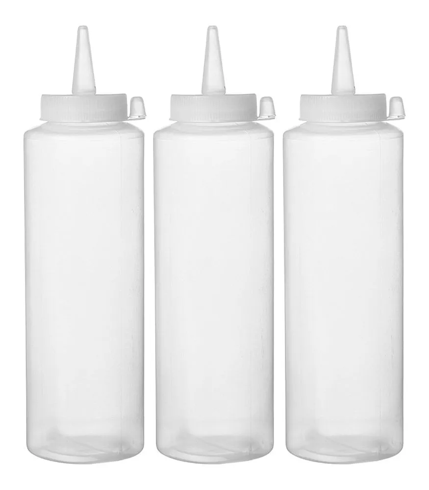 Flacon Distributeur Transparent - 0,35 L - Lot de 3