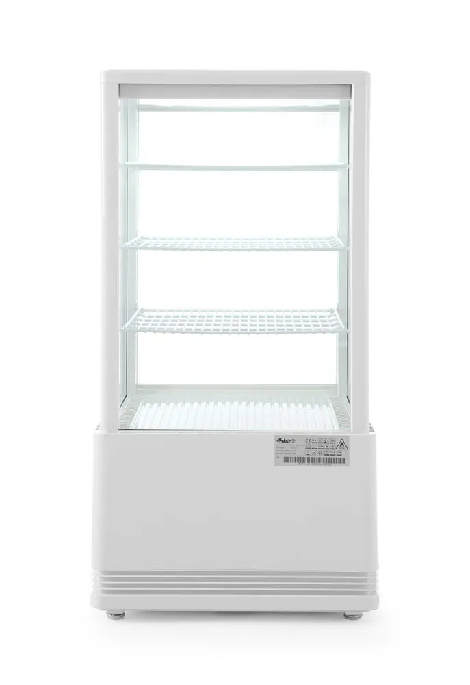 Vitrine Réfrigérée Blanche 4 Faces Vitrées - 68 L