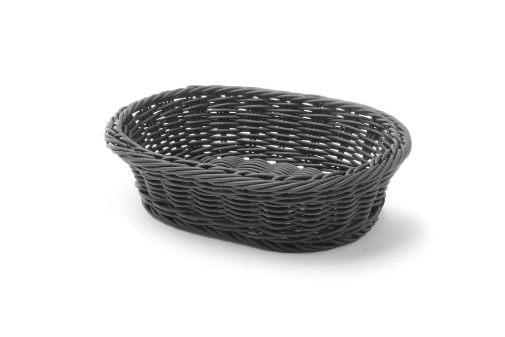 Corbeille à Pain Ovale Noire - 250 x 190 mm