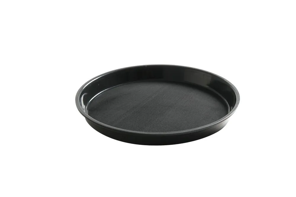 Plateau Rond à Bord Haut en Polypropylène - Noir - 320 mm de Diamètre