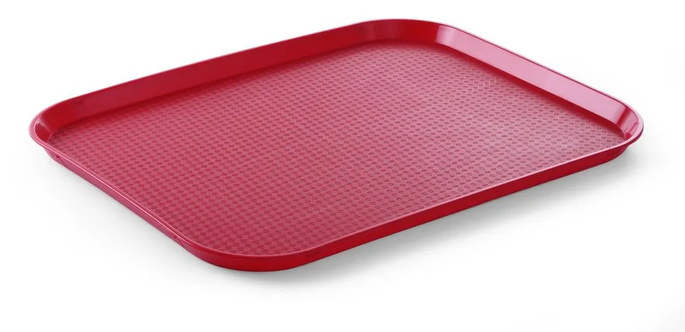 Rechthoekig dienblad voor fastfood - Groot model 450 x 350 mm - Rood- Rood