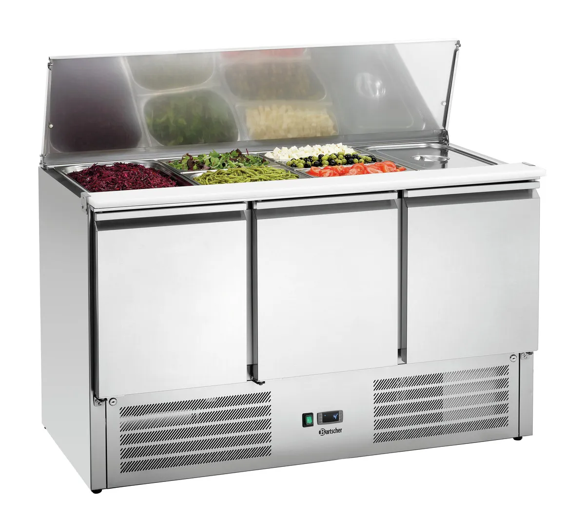 Saladette Réfrigérée - 4 Bacs 1/1 GN - 3 Portes