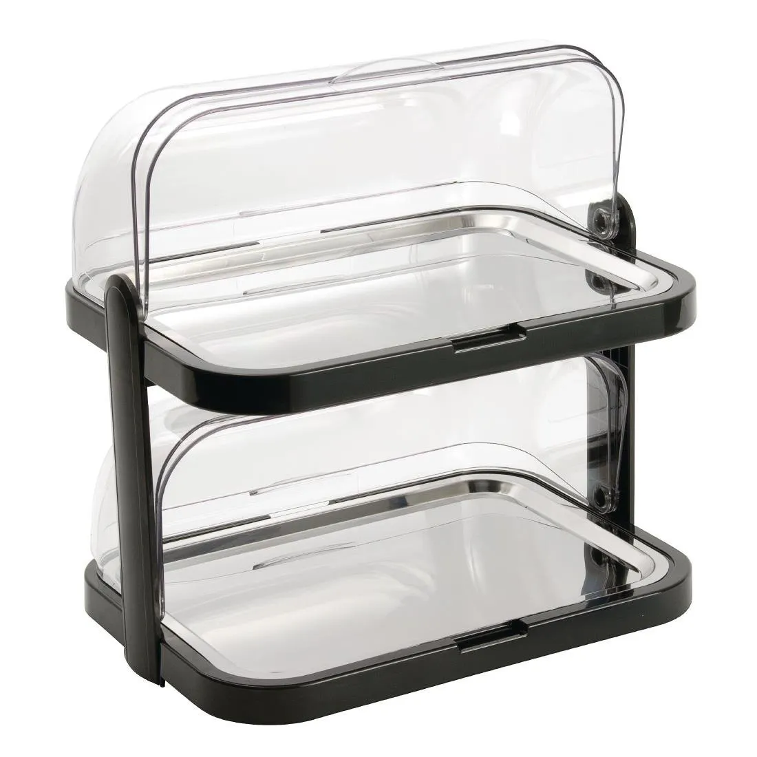 Gekoelde serveerplaat met 2 niveaus en inklapbare deksel - 440 x 320 mm