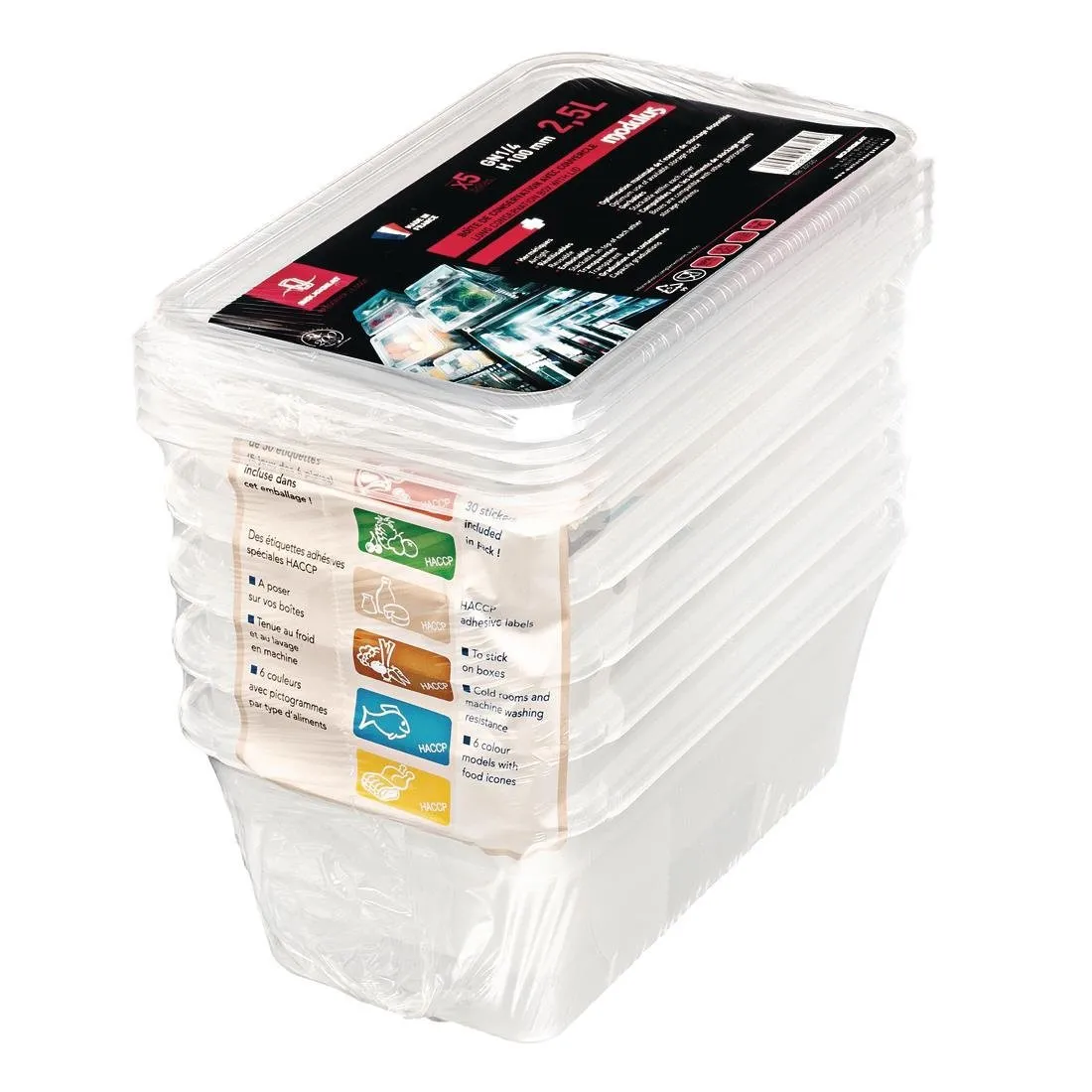 Opslagbox GN 1/4 voor intensief gebruik - 3,5 L - Set van 5
