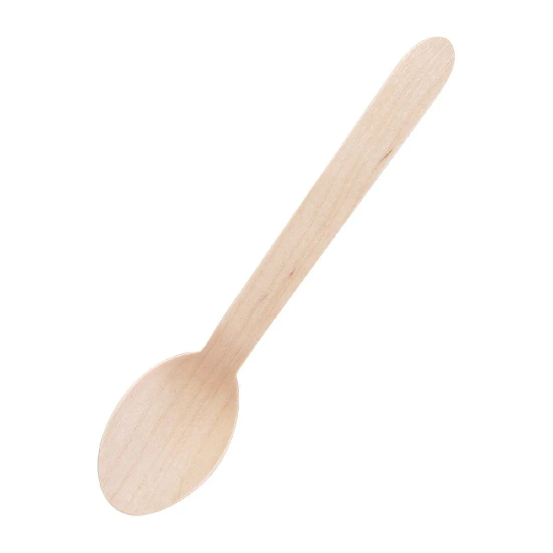 Dessertlöffel aus biologisch abbaubarem Holz 166 mm - Packung mit 100
