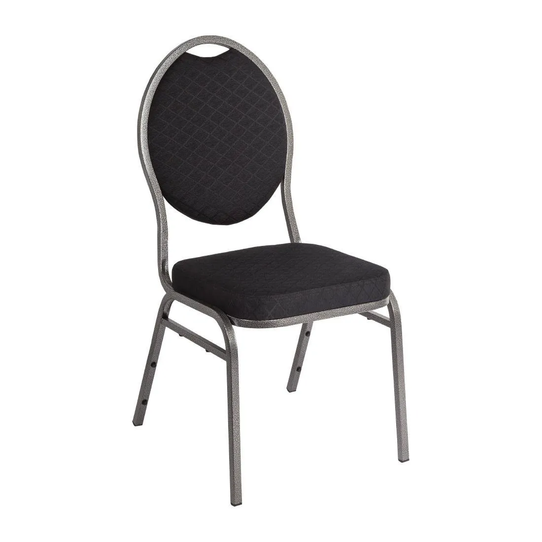 Zwarte banketstoel met ovale rugleuning - Set van 4