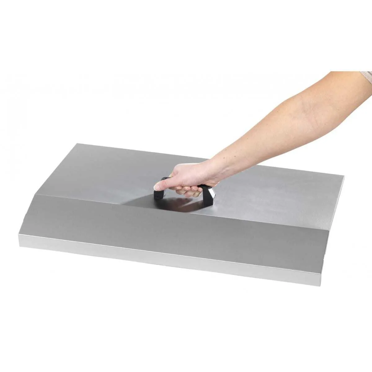 Capot Inox pour Plancha avec Plaque en Fonte Emaillée