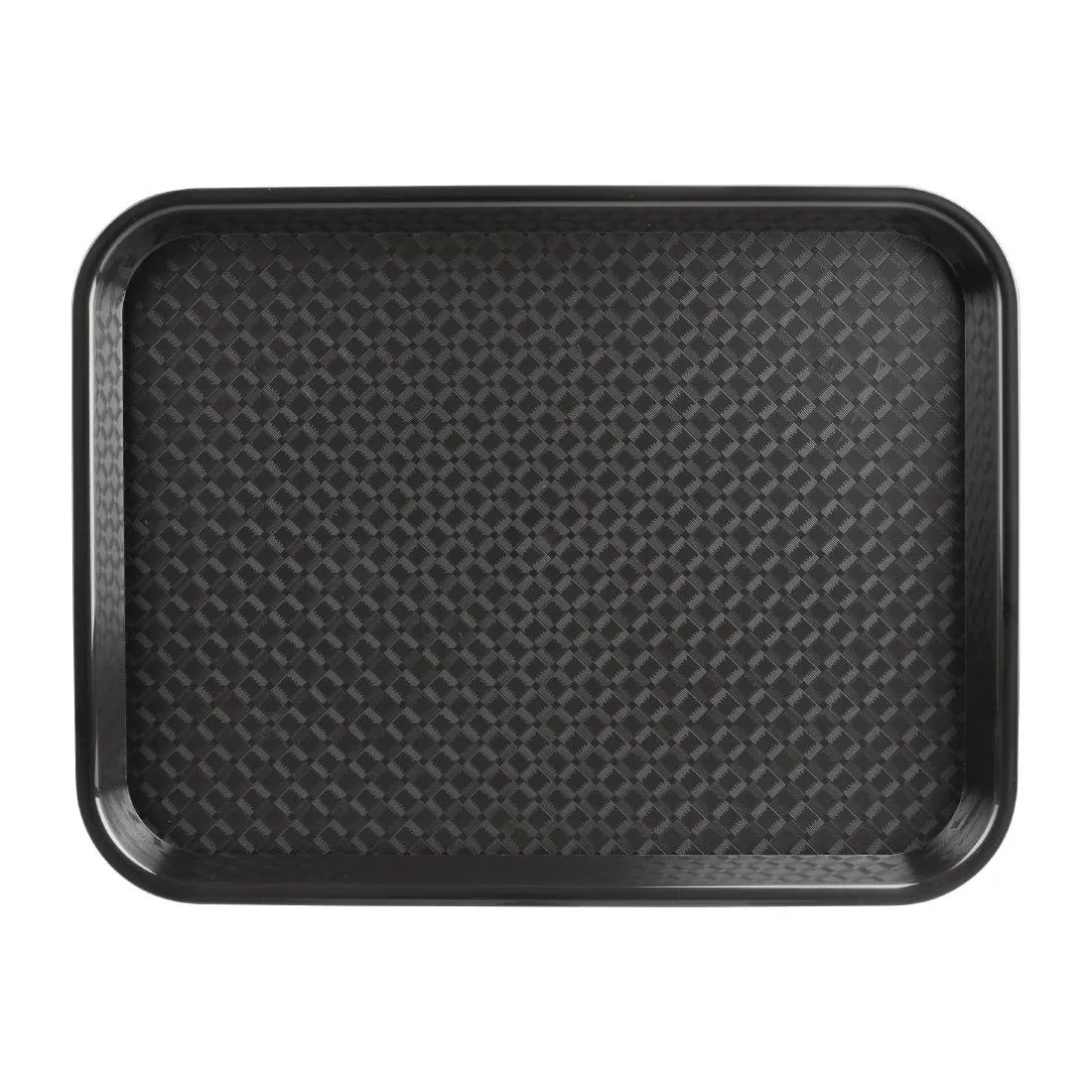 Zwarte plastic fastfood dienblad