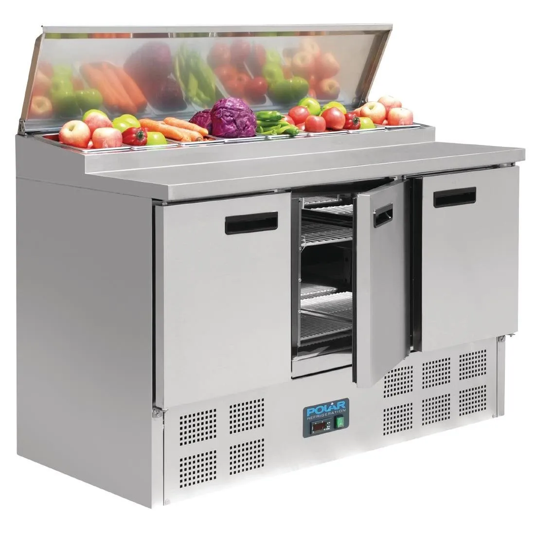 Comptoir De Préparation Réfrigéré Pizzas et Salades Série G - 390L - 8 Bacs GN 1/4