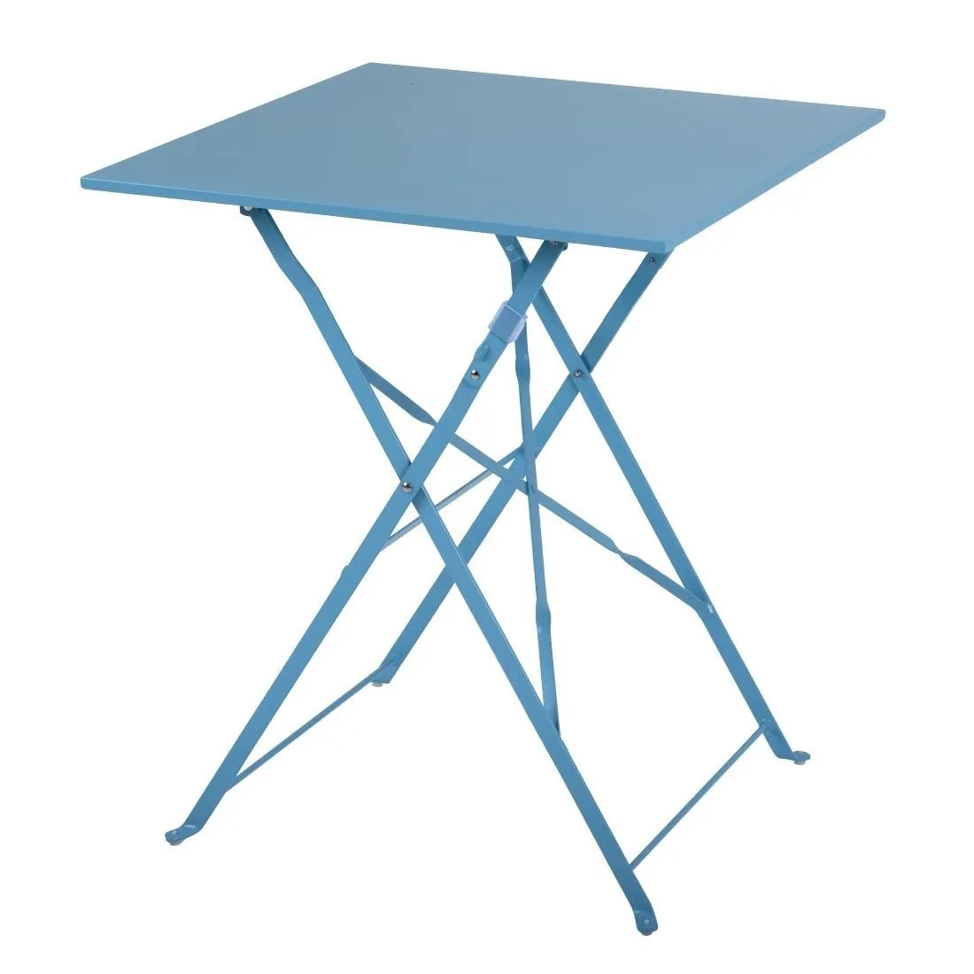 Vierkante terrastafel van staal - Turquoise blauw - 600 mm