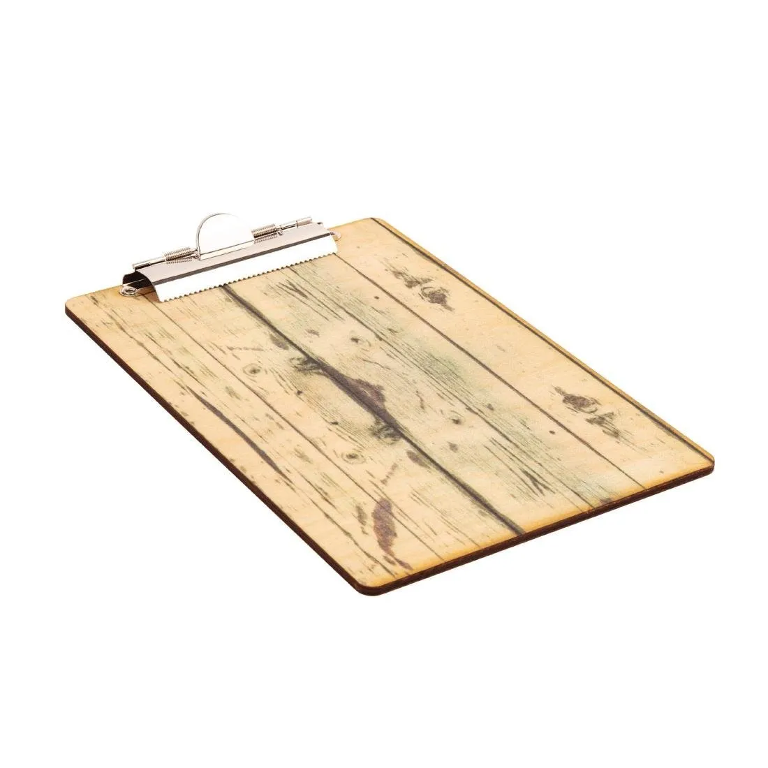 Plaque Porte-Menu Effet Bois Clair A4