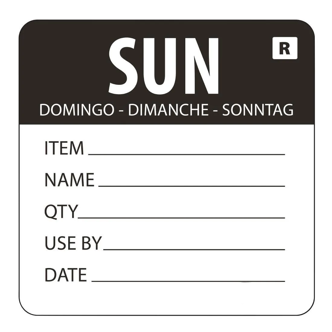 Abnehmbares Etikett "Sonntag"