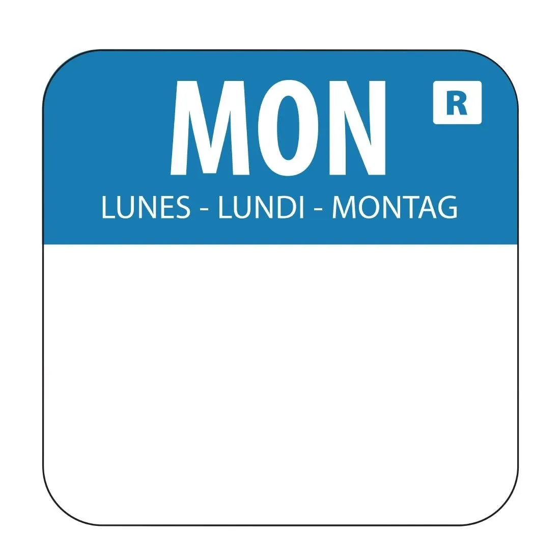 Etiquettes Alimentaires Bleu "Lundi" -  Lot de 1000