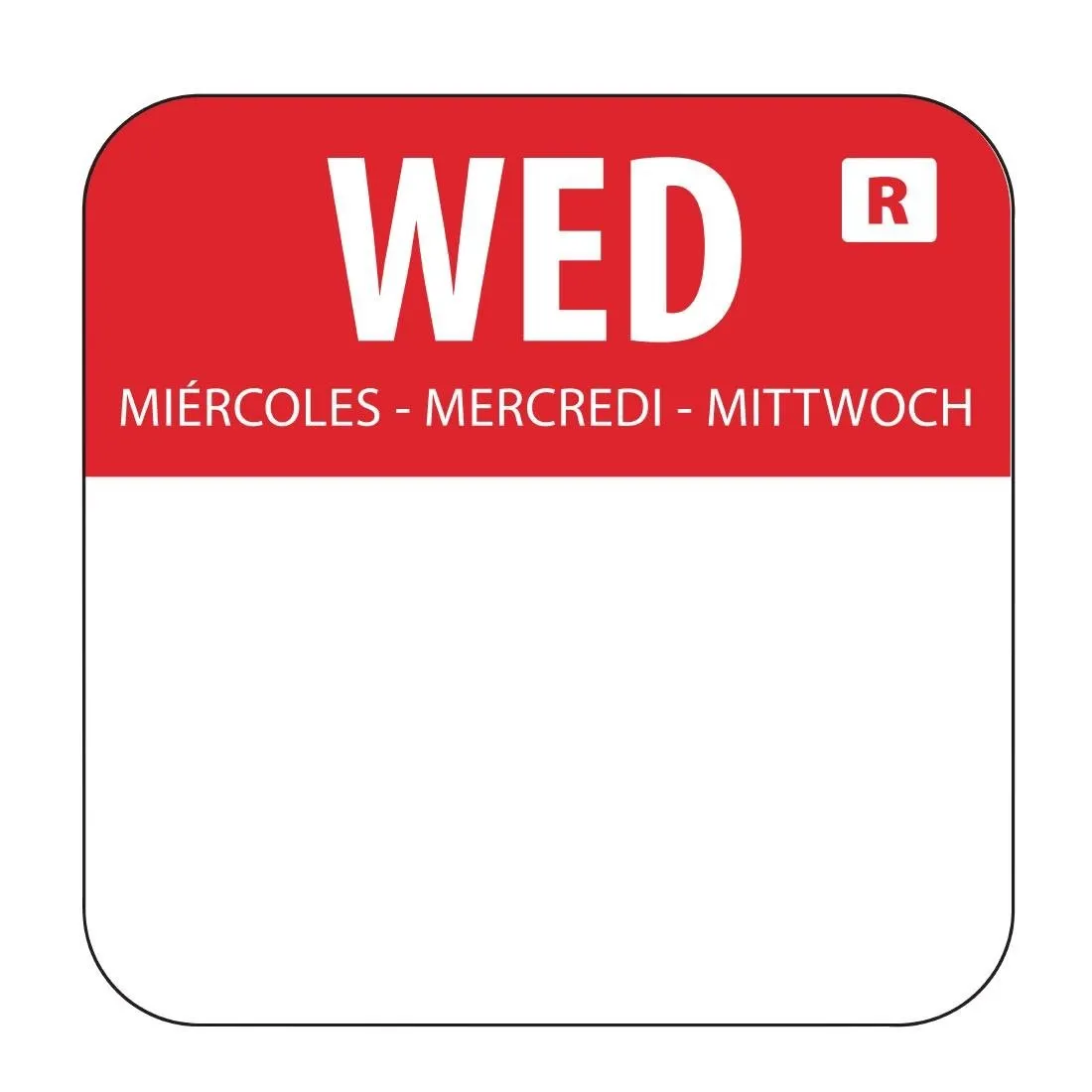 Etiketten voor levensmiddelen Rood "Woensdag" - Set van 1000