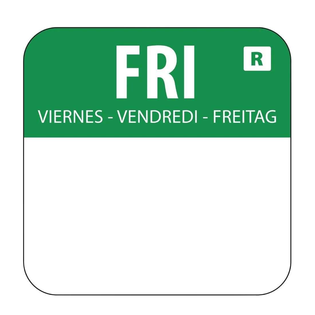 Voedseletiketten Groen "Vrijdag" - Set van 1000
