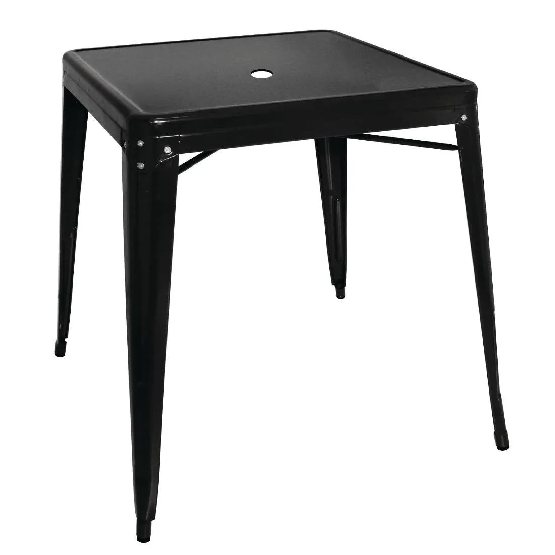 Table Bistro Carrée en Acier Noire – L 668 x P 668 mm