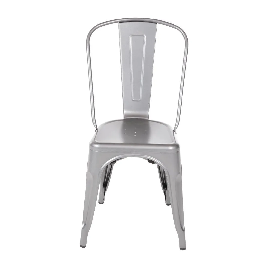 Stoelen in Metallic Grijs Staal - Set van 4