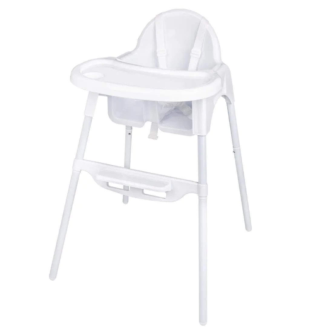 Chaise Haute Bébé Blanc Brillant