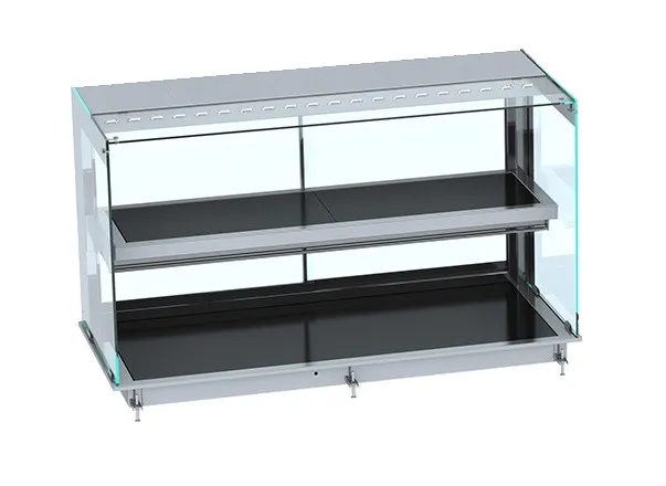 Drop-In Warmhaltevitrine mit Glaskeramikplatte - L 1440 x T 720 mm