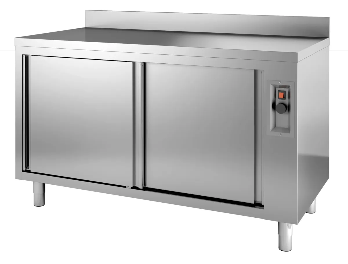Verwarmde Kast met 2 Deuren en Achterwand - L 1600 x D 700 mm