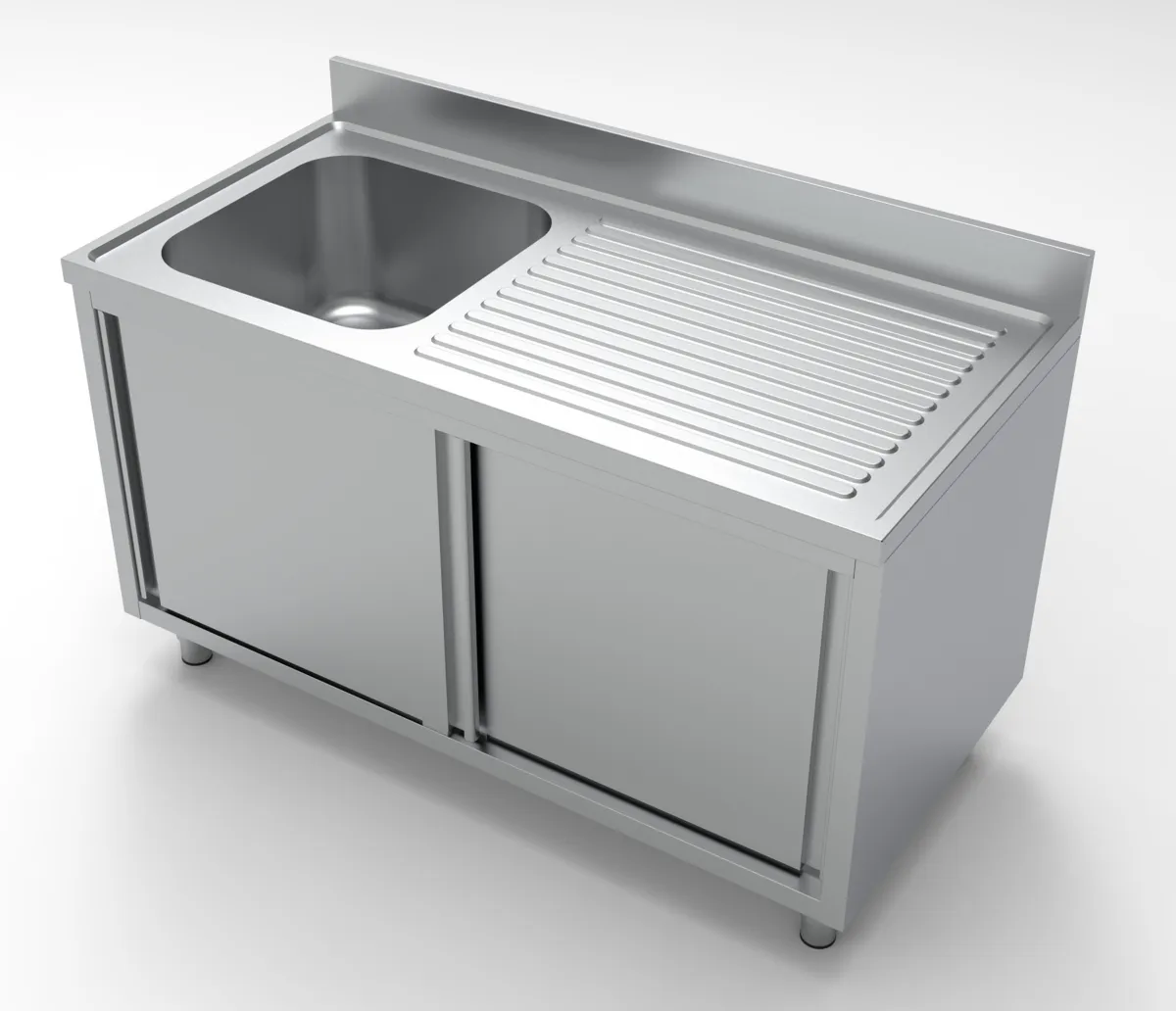 Spülmöbel 1 Becken und Abtropffläche rechts - L 1400 x T 700 mm