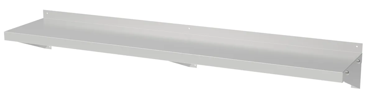 Wandregal aus Edelstahl mit Konsolen - L 1800 x T 300 mm