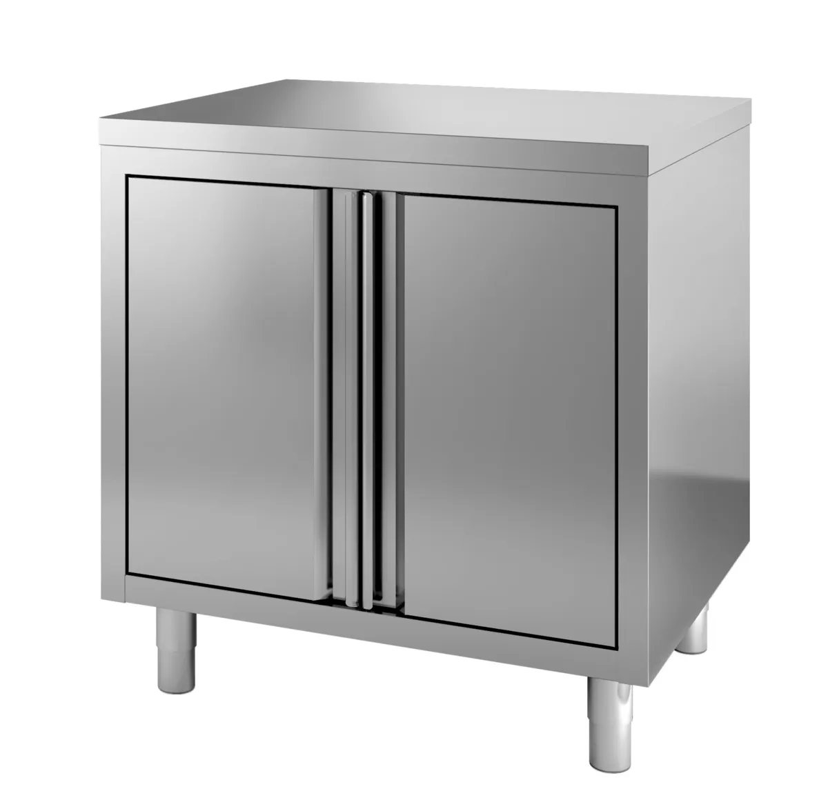 Edelstahl-Unterschrank mit 2 Flügeltüren - B 800 x T 700 mm