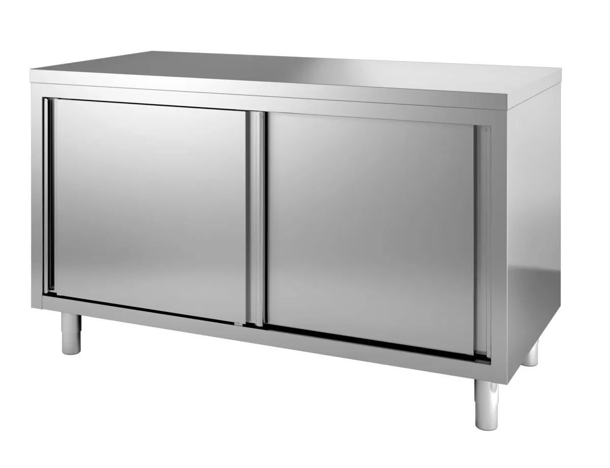 Edelstahl-Unterschrank mit 2 Schiebetüren - B 1000 x T 700 mm
