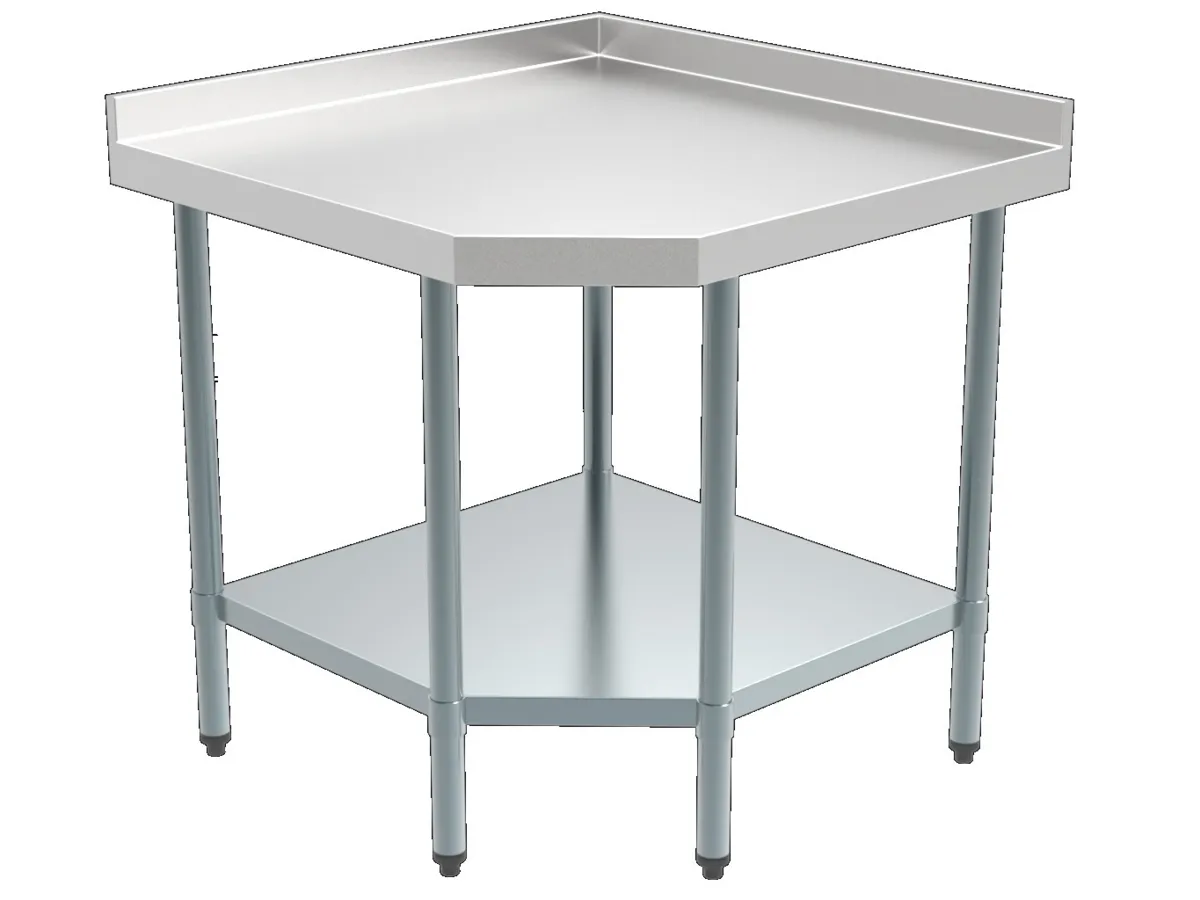 Table Angulaire Démontable avec Dosseret et Etagère - L 900 x P 700 mm