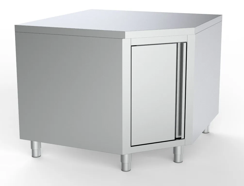 Meuble Inox Bas Angulaire - L 1000 x P 600 mm