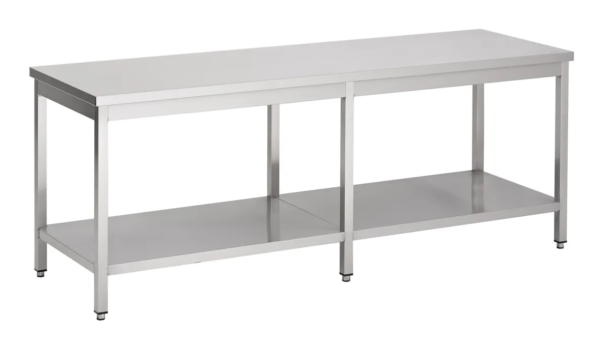 Table Inox avec Etagère - L 2600 x P 700 mm