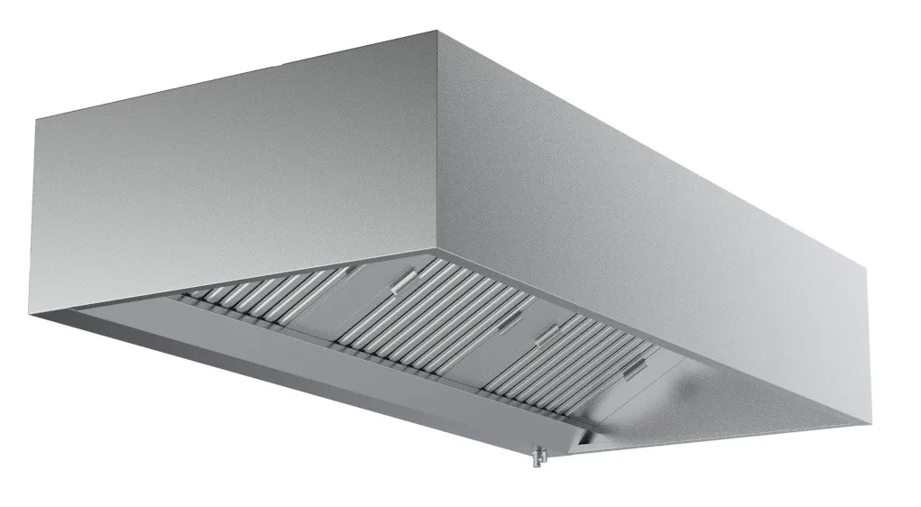 Kubusvormige afzuigkap met Led - Diepte 950 - 1600 mm