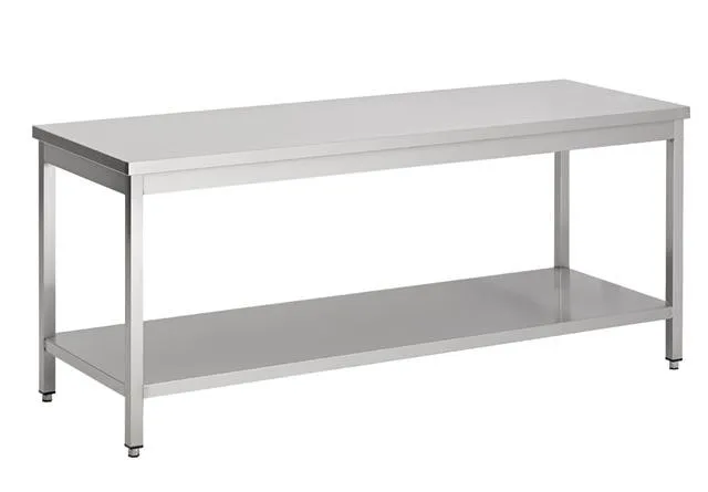 RVS Tafel met Plank - L 800 x D 700 mm