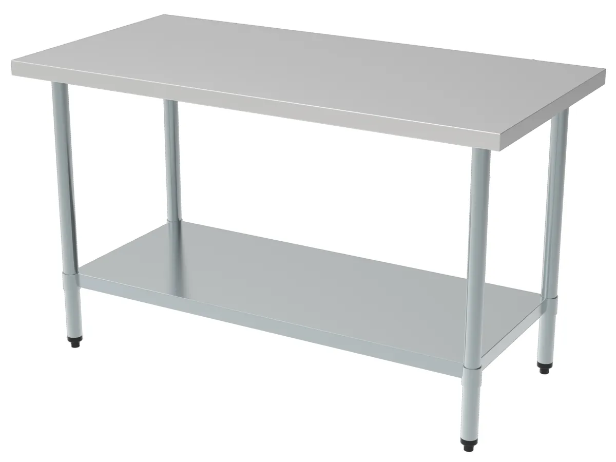 Edelstahltisch mit Regal - L 1000 x T 700 mm