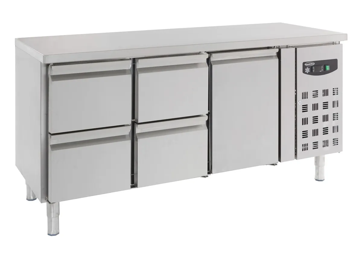 Positieve Koelwerkbank GN 1/1 met 1 Deur en 4 Laden - 417 L