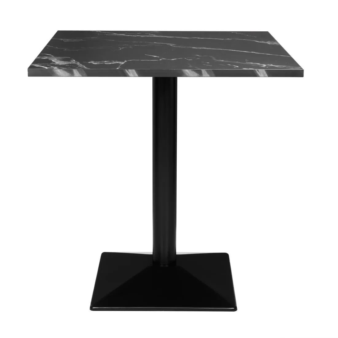 Vierkante Tafel met Zwarte Steen Effect - 70 x 70 cm