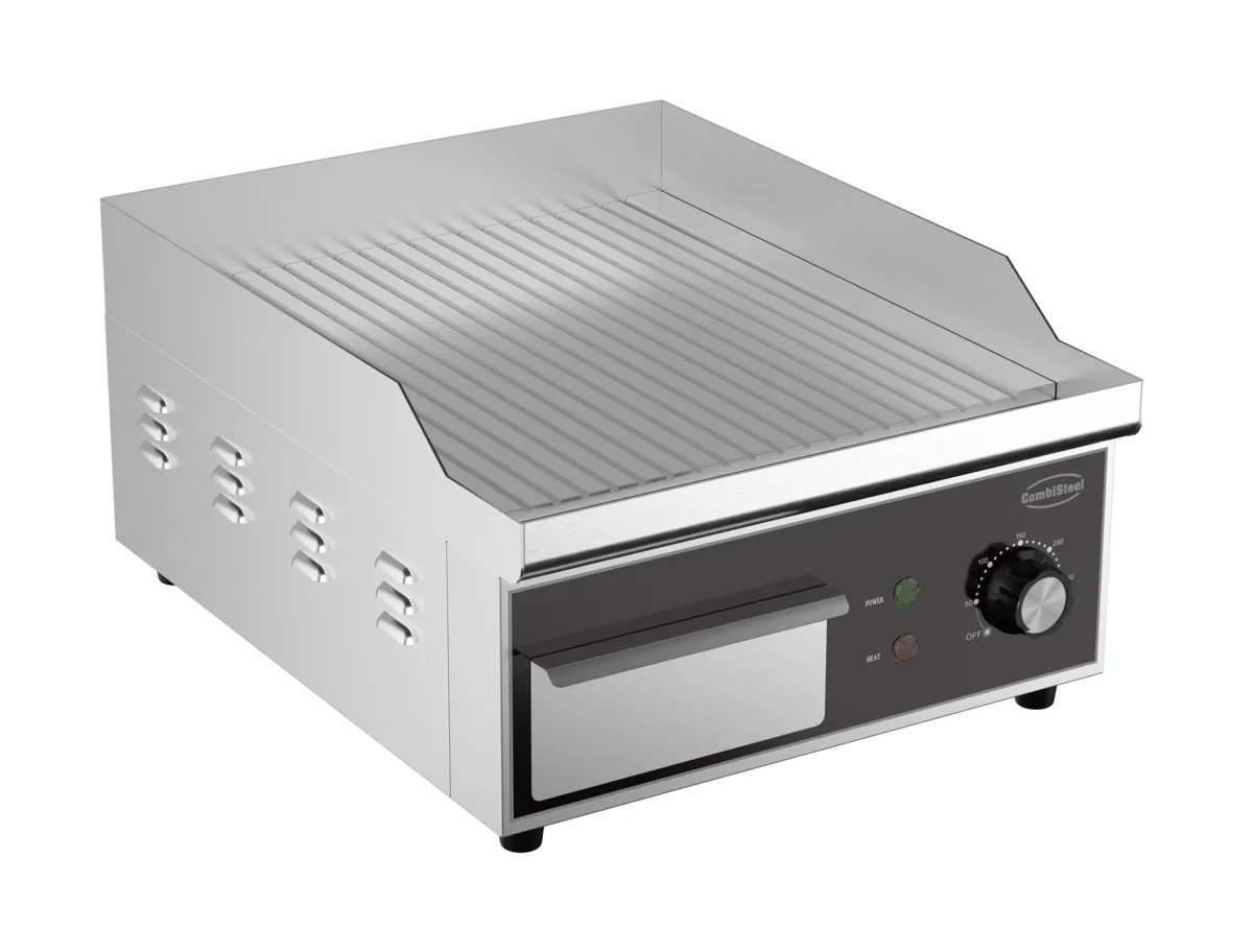 Grill Électrique Plaque Rainurée - 350 x 450 Mm