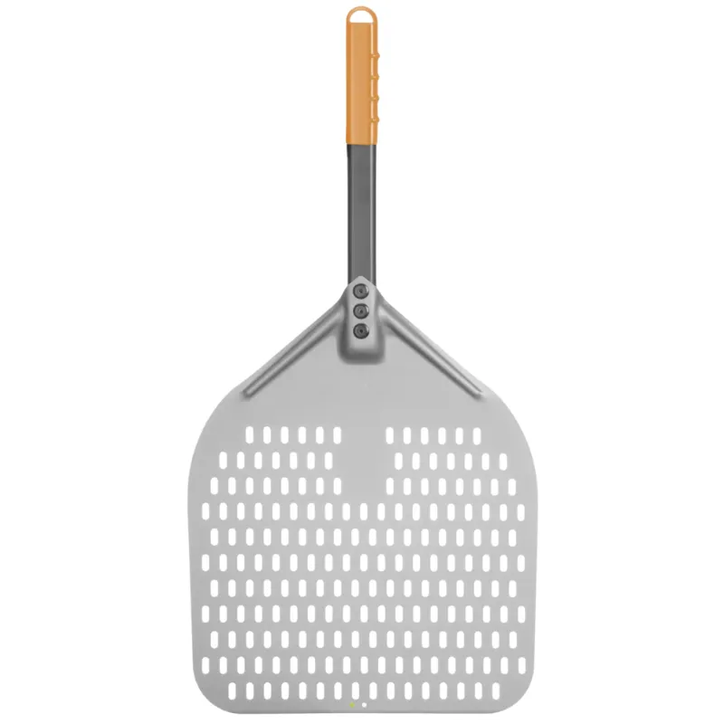 Pelle à Pizza Carrée Perforée avec Manche Court - 300x660 mm