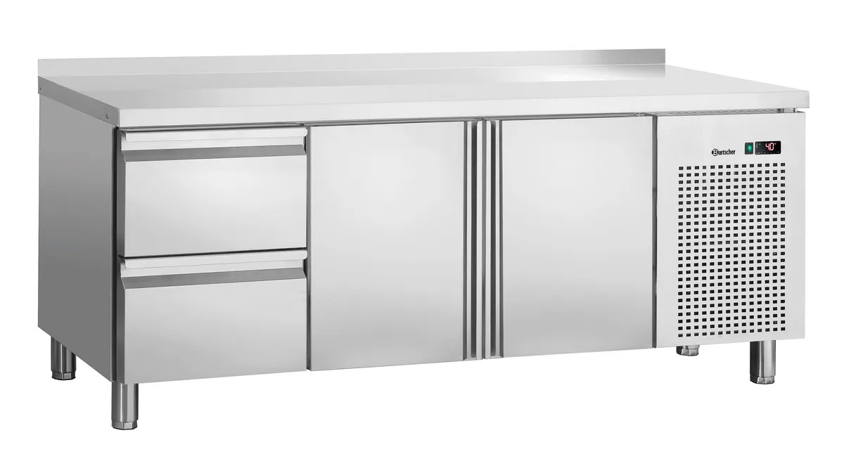 Table Réfrigérée Positive 2 Portes et 2 Tiroirs GN 1/1 avec Dosseret