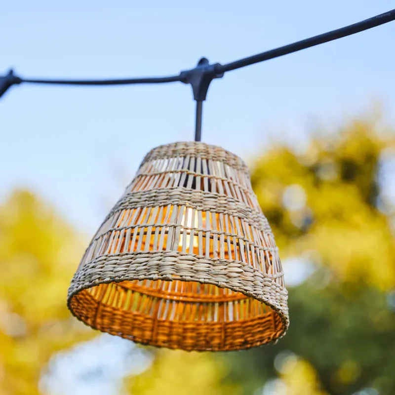 Verbindbare Lichterkette mit Lampenschirm aus Seegras 6 m - Tessa Light