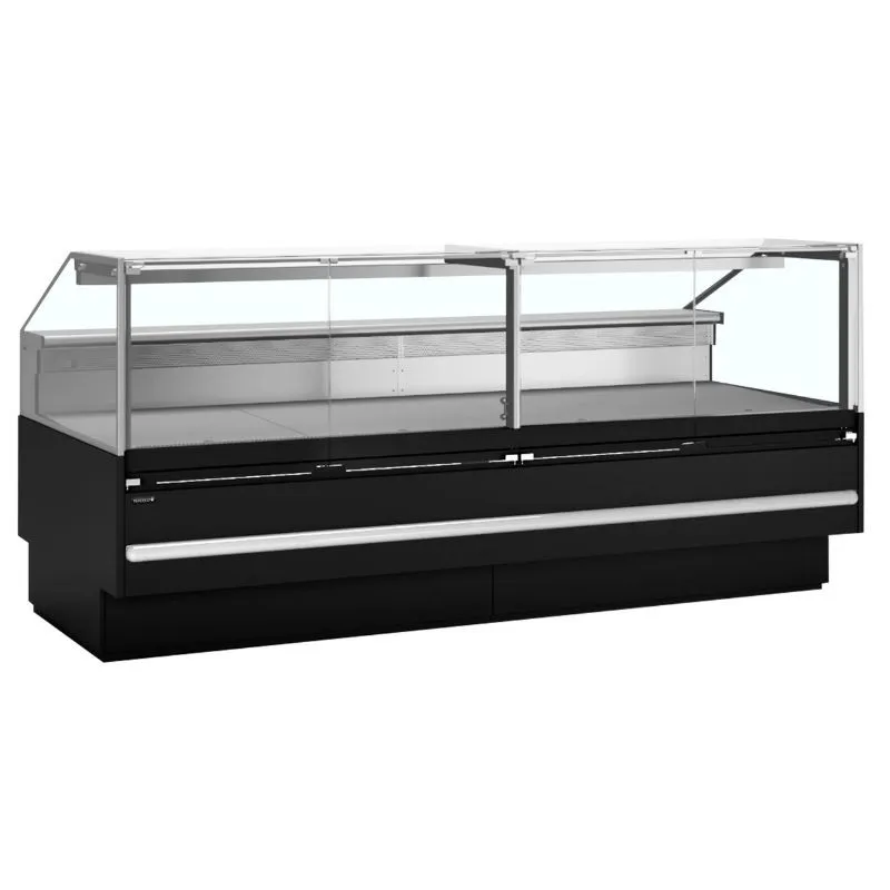 Schwarze Supermarkt-Kühlvitrine - 627 L