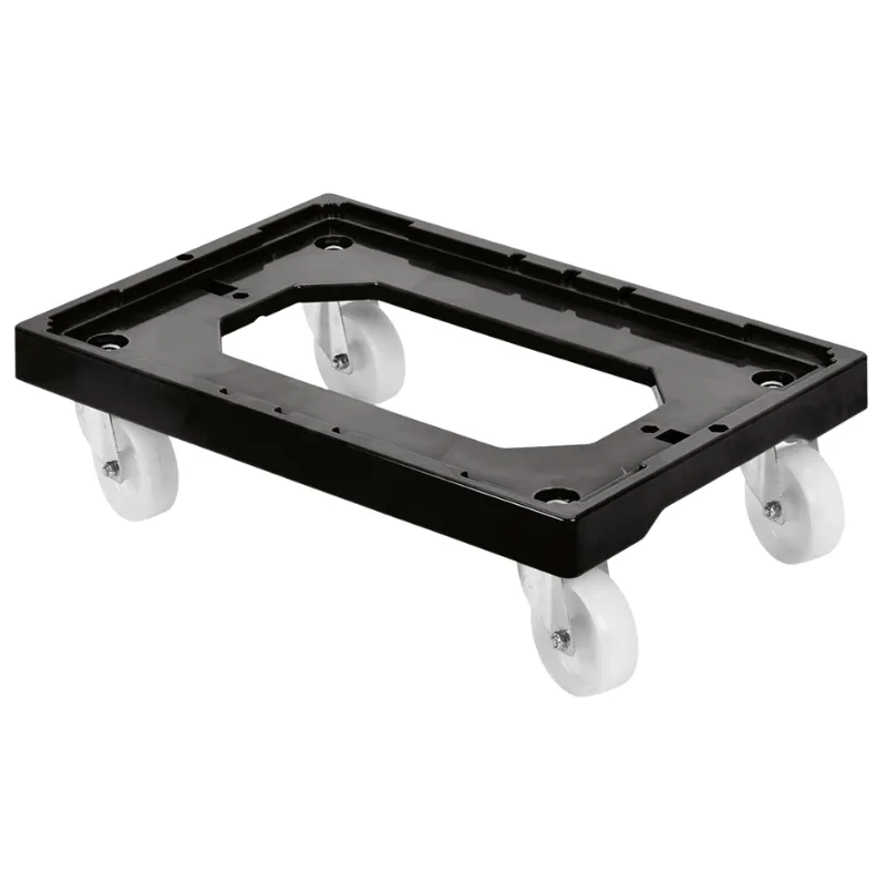 Roldrager 4 Zwenkwielen - Stalen Behuizing - Zwart