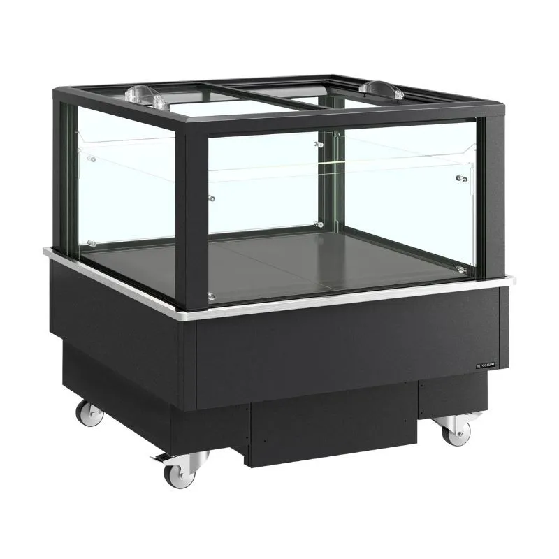 Réfrigérateur Congélateur Couvercle Vitré Noir - 213 L