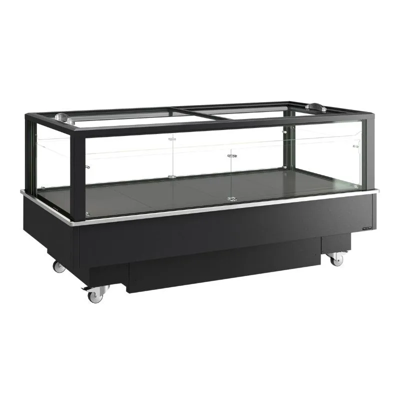 Réfrigérateur Congélateur Couvercle Vitré Noir - 427 L