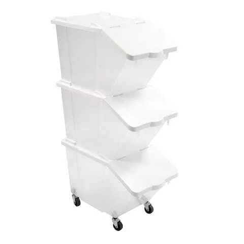 Set aus 3 Zutatenbehältern 30L + Deckel + 4 Räder