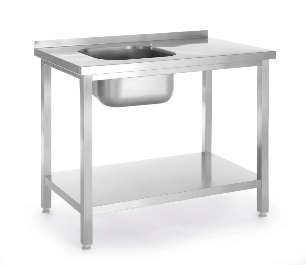 Tauchbecken 1 links Kitchen Line mit Regal - T 600 x B 800 mm