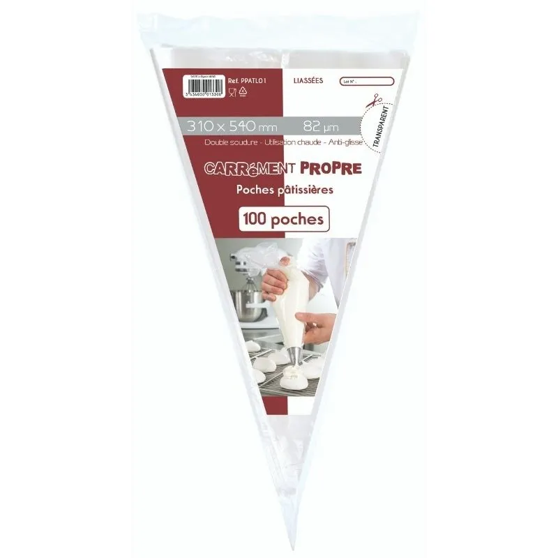 Gefüllte Patisserietaschen "Carrément Propre" - Packung mit 100