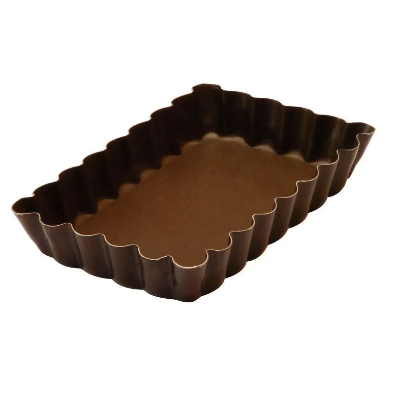 Moule à Tartelette Rectangulaire Cannelée - 120 x 75 mm