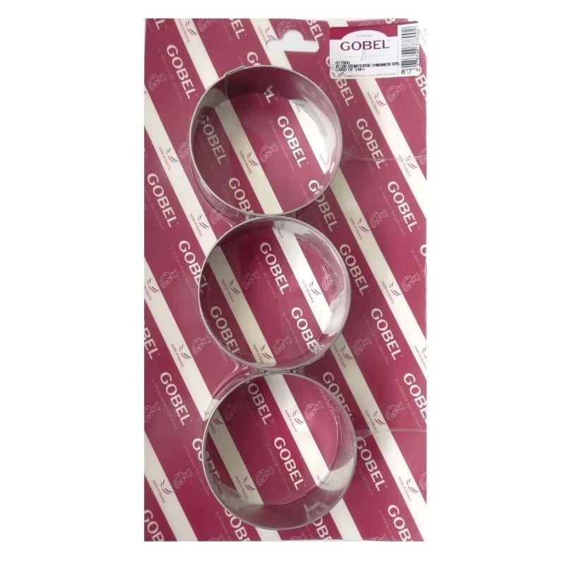 Cercle à Mousse en Inox - Ø 75 mm - Lot de 3