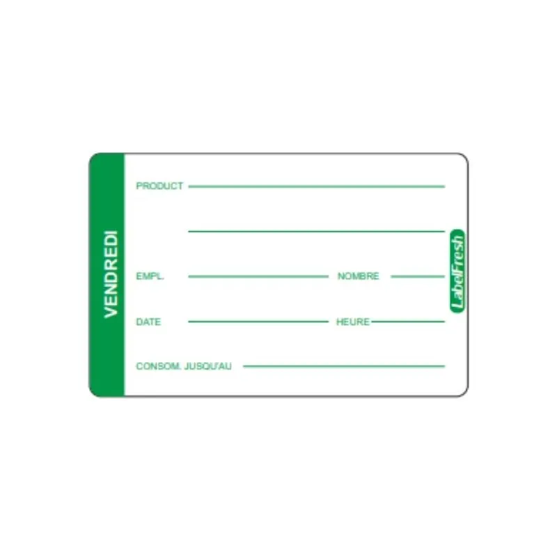 Traceerbaarheidslabel LabelFresh Pro - Vrijdag - 70 x 45 mm - Pak van 500